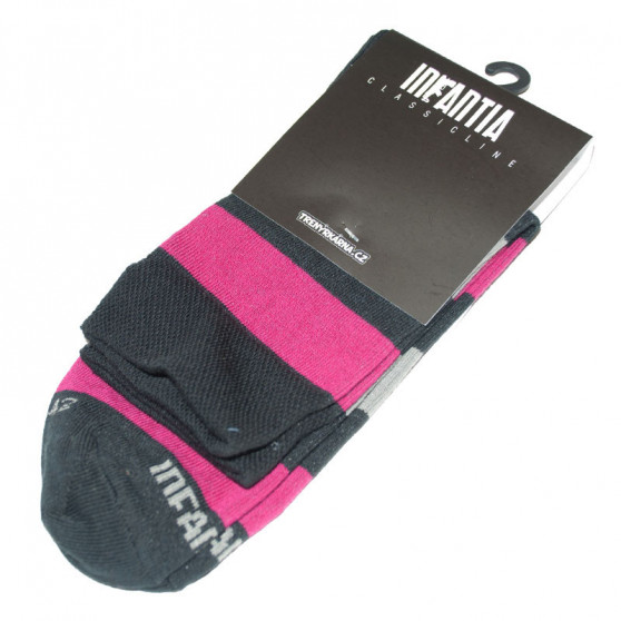 Čarape Infantia Classicline ružičasto sivo crne pruge