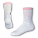 Čarape Styx klasična bijela s ružičastim slovima (H222)