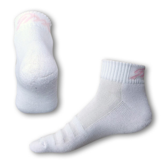 Čarape Styx fit bijele boje s ružičastim slovima (H232)