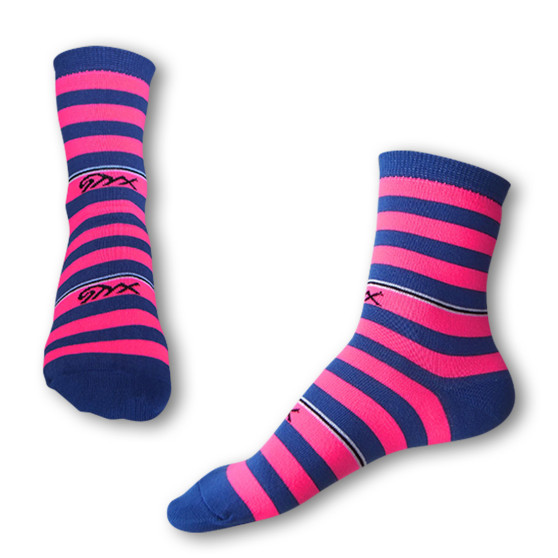 Čarape Styx lude plave ružičaste pruge (H321)
