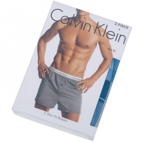2PACK muške bokserice Calvin Klein slim fit višebojni (NB1544A-LGW)