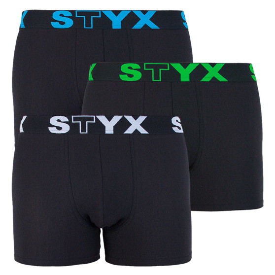 3PACK muške bokserice Styx duga sportska guma crna (U9606162)