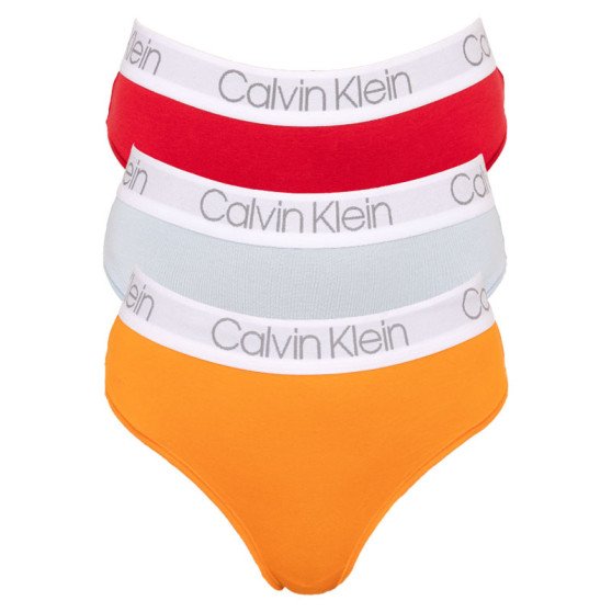 3PACK ženske tange Calvin Klein višebojan (QD3757E-BTV)
