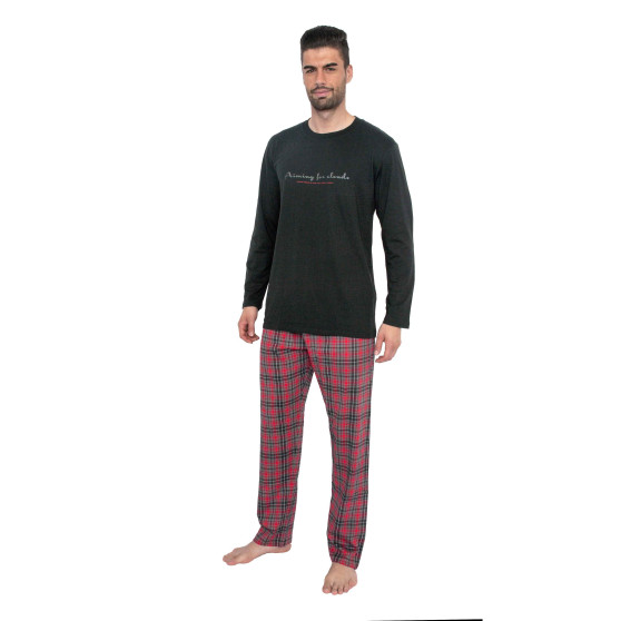 Muška pidžama Gino sivo crvena (79075)
