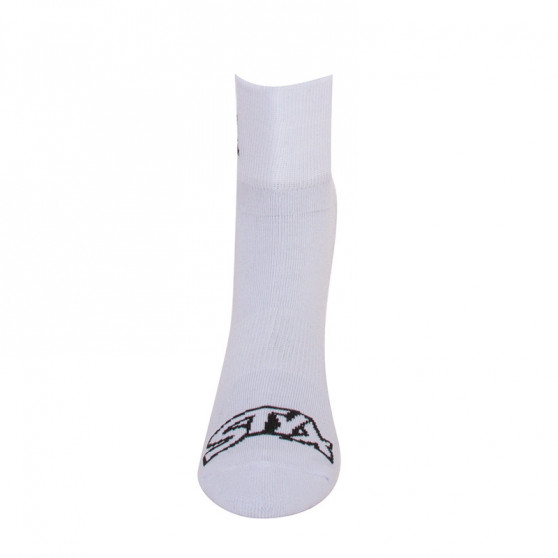 Čarape Styx gležanj bijeli s crnim logom (HK1061)
