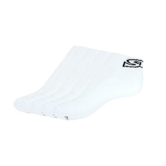 5PACK čarape Styx gležnjače bijele s crnim slovima (H27171717171)