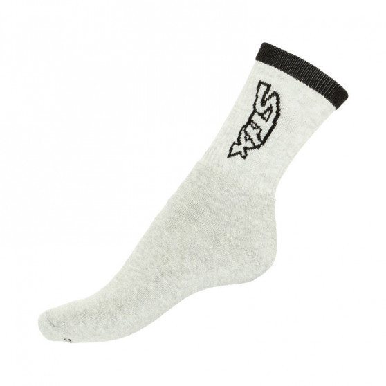 5PACK čarape Styx visoka siva s crnim slovima (H26363636363)