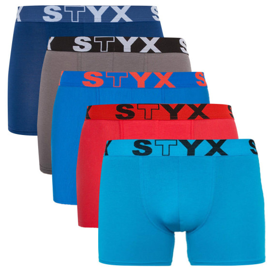 5PACK muške bokserice Styx duga raznobojna sportska guma (U96768696364)