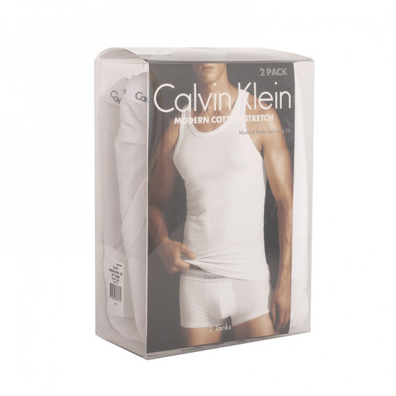2PACK muška majica bez rukava Calvin Klein bijela (NB1099A-100)