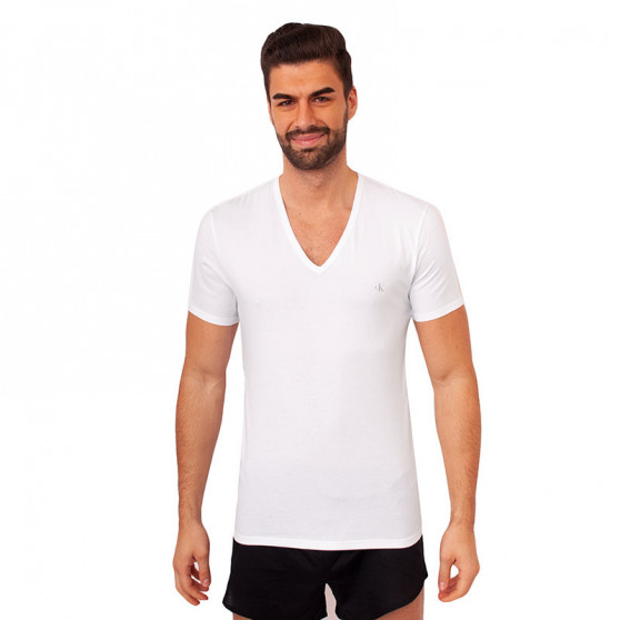 2PACK muška majica CK ONE V izrez bijela (NB2408A-100)