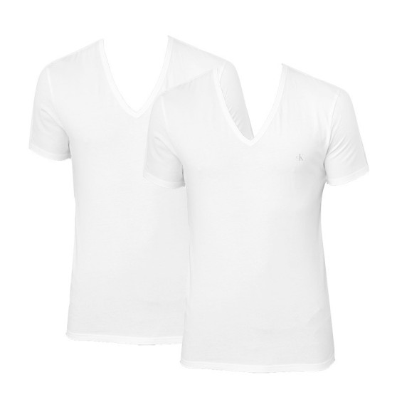 2PACK muška majica CK ONE V izrez bijela (NB2408A-100)