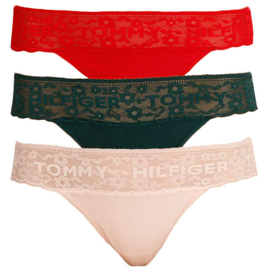 3PACK ženske tange Tommy Hilfiger višebojan (UW0UW02036 0RS)