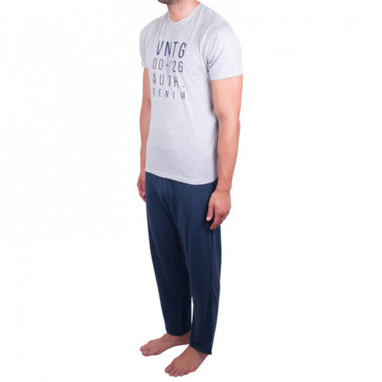 Muška pidžama Molvy plavo siva (AV-4310)