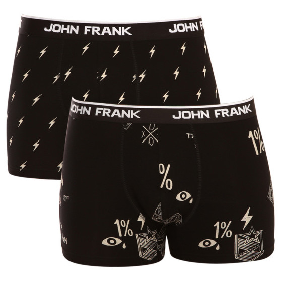 2PACK muške bokserice John Frank crno (JF2BMC08)