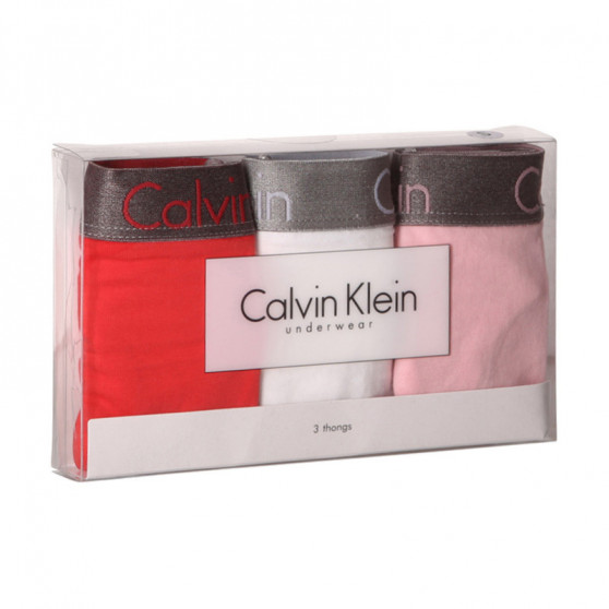3PACK ženske tange Calvin Klein višebojan (QD3560E-W5E)