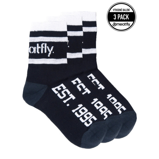 3PACK čarape Meatfly crno (Long - black)