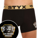 Muške bokserice Styx / KTV duga sportska guma crna - zlatna guma (UTZL960)