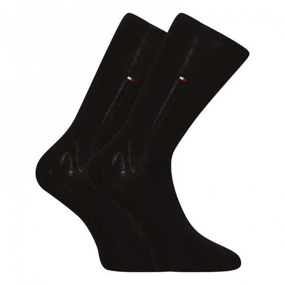 2PACK ženske čarape Tommy Hilfiger visoki crni (100001493 001)