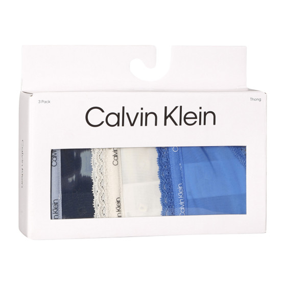 3PACK ženske tange Calvin Klein višebojan (QD3802E-BOX)
