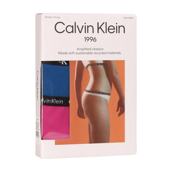 2PACK ženske tange Calvin Klein višebojan (QD5035E-C0Z)