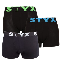 3PACK dječje bokserice Styx sportska guma crna (3GJ96012)
