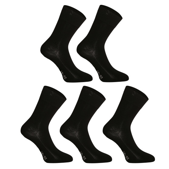 5PACK čarape Gino bambus crna bez šavova (82003)