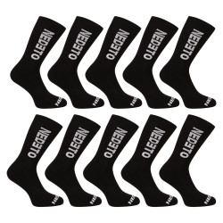 10PACK čarape Nedeto visoki crni (10NDTP001-brand)
