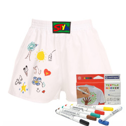 Dječje bokserice Styx klasična bijela gumica + markeri za tekstil (JF1061)