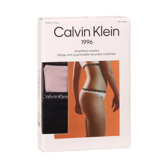 2PACK ženske tange Calvin Klein višebojan (QD5035E-C4U)