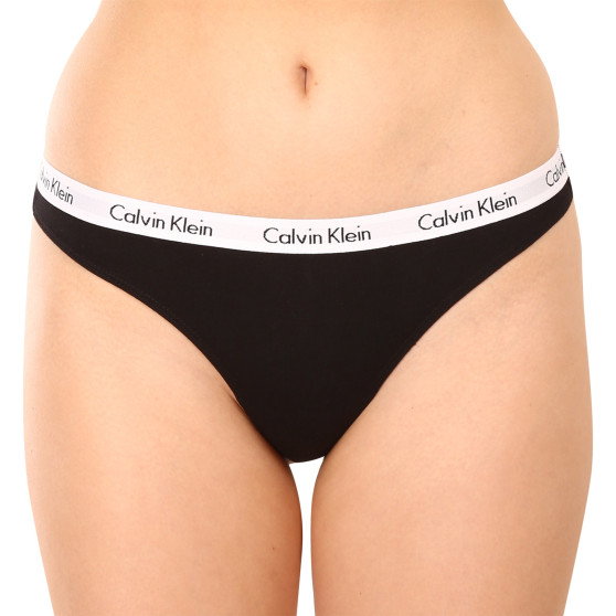 3PACK ženske tange Calvin Klein crno (QD3587E-001)