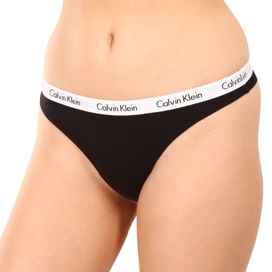 3PACK ženske tange Calvin Klein crno (QD3587E-001)