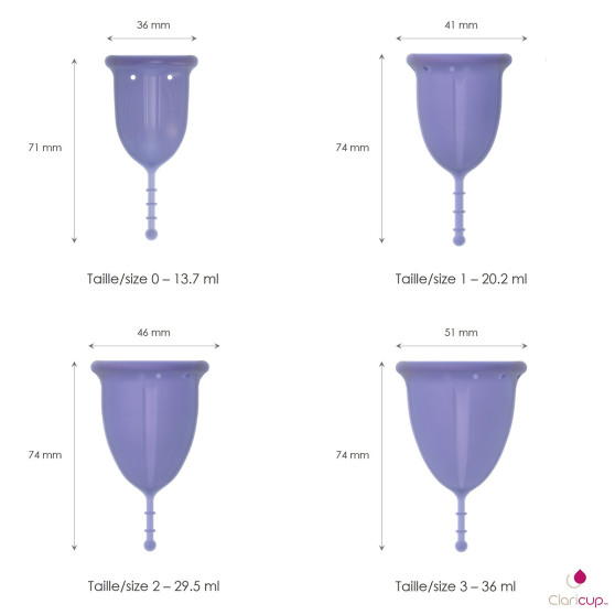 Menstrualna čašica Claricup Ljubičasta 3 (CLAR08)