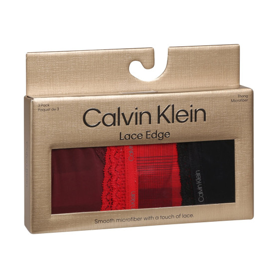 3PACK ženske tange Calvin Klein višebojan (QD5151E-I24)