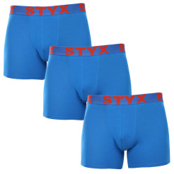 3PACK muške bokserice Styx duga sportska guma plava (3U1167)