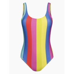 Veseli ženski jednodijelni kupaći kostim Dedoles Ljetne trake (D-F-BW-SW-OPS-C-1584)