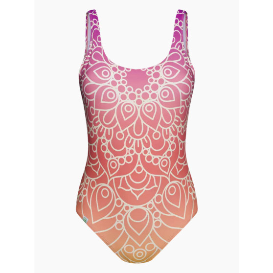 Veseli ženski jednodijelni kupaći kostim Dedoles Solarna mandala (D-F-BW-SW-OPS-C-1585)