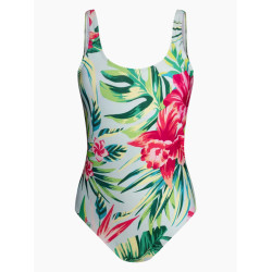 Veseli ženski jednodijelni kupaći kostim Dedoles Tropsko cvijeće (D-W-SCL-S-OPS-C-1215)