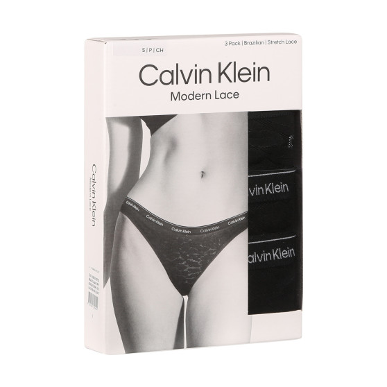 3PACK Brazilske gaćice Calvin Klein crno (QD5225E-UB1)