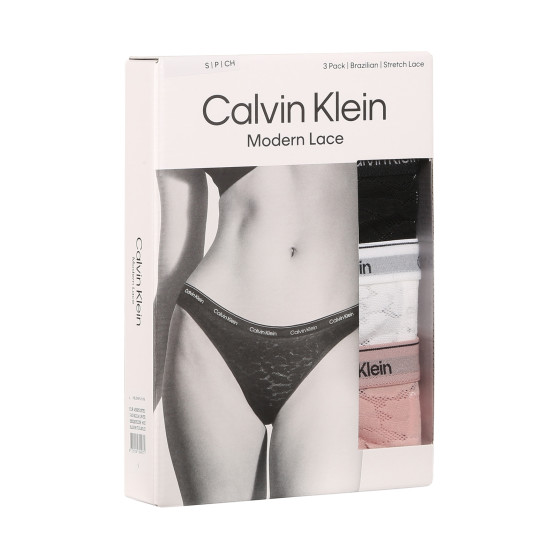3PACK Brazilske gaćice Calvin Klein višebojan (QD5225E-N8I)