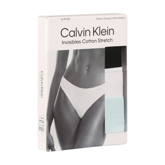 3PACK ženske tange Calvin Klein višebojan (QD5219E-NOY)