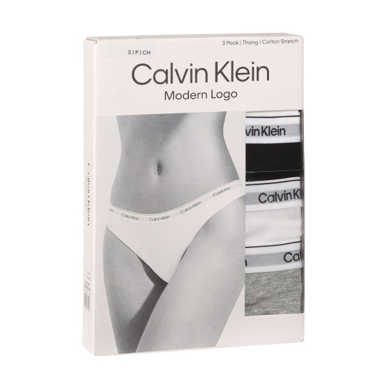 3PACK ženske tange Calvin Klein višebojan (QD5209E-MPI)