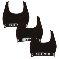 3PACK ženski grudnjak Styx sportski crni (3IP0960)