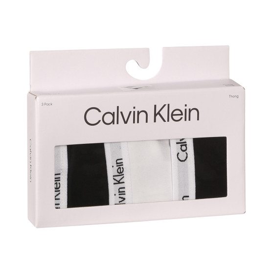 3PACK ženske tange Calvin Klein višebojan (QD3587E-WZB)
