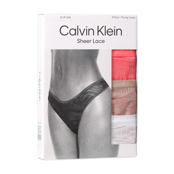 3PACK ženske tange Calvin Klein višebojan (QD5216E-NOX)