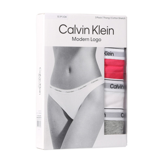 3PACK ženske tange Calvin Klein višebojan (QD5209E-NP4)