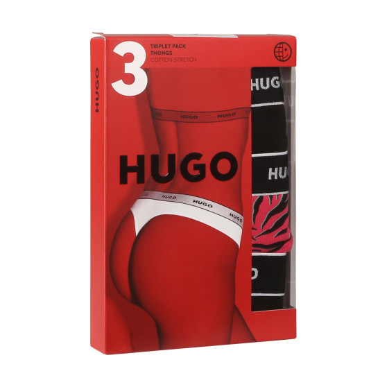 3PACK ženske tange HUGO višebojan (50480150 981)