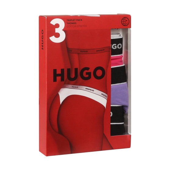 3PACK ženske tange HUGO višebojan (50480150 962)