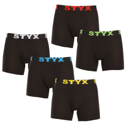 5PACK muške bokserice Styx duga sportska guma crna (5U9601)