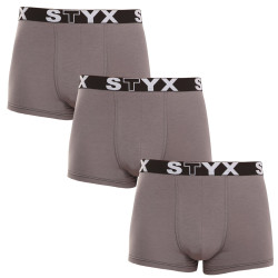 3PACK muške bokserice Styx tamno siva velika sportska guma (R10636363)