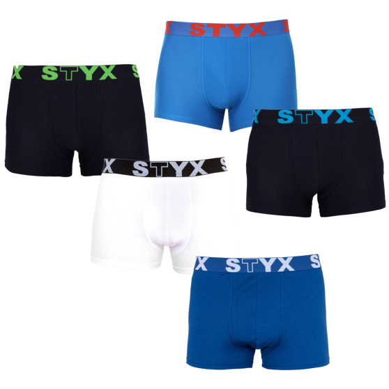 5PACK muške bokserice Styx sportska guma oversized crna (5R960)